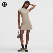 lululemon丨All Aligned 女士羅紋短款連衣裙 LW1FK4S 暖褐灰 S /6