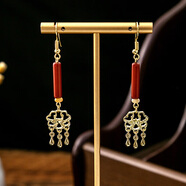 恒久葉耳環(huán)輕奢感耳飾女過(guò)年喜慶2025新款新娘耳釘圈 金色 耳鉤-祥云流蘇穗子