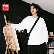 名創(chuàng)優(yōu)品（MINISO）白色t恤男生春秋季純色簡約百搭圓領(lǐng)體恤衫青少年純棉親膚打底衫 白色(空白) M /170(推薦100-120斤)