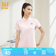 361度運(yùn)動(dòng)翻領(lǐng)t恤2025年春夏季新款休閑透氣短袖情侶POLO衫 【女款】千禧粉 XS
