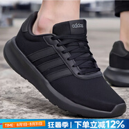 阿迪達(dá)斯（adidas）男鞋運(yùn)動鞋 25秋新款低幫緩震耐磨休閑鞋輕便透氣網(wǎng)面時尚跑步鞋 經(jīng)典黑武士/LITE RACER 3.0 43 （內(nèi)長265mm）