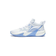 李寧（LI-NING）輕速1丨 官方男款運動鞋透氣耐磨減震輕量實戰(zhàn)籃球鞋 熒光繡藍紫/雪青藍 39