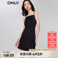 ONLY輕奢優(yōu)雅減齡顯瘦純色吊帶連衣裙女|123207094 H1Z 黑色 M