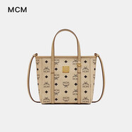 MCM女士Toni Visetos迷你托特包印花菜籃子包 米色MWPAATN04I8001