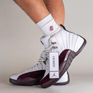 耐克（NIKE）休閑鞋女鞋冬季新款運動(dòng)鞋Air Jordan 12 AJ12籃球鞋DV6989-100 DV6989-100白/酒紅 35.5