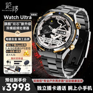 覽邦Watch Ultra智能手表多功能插5g卡電話(huà)WiFi上網(wǎng)下載App微信視頻成年人【Ai+語(yǔ)音+視覺(jué)】腕上小手機 電鍍黑金【金戈鐵馬】送棕色真皮表帶大禮包 Watch Ultra【旗艦“硬核”新