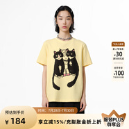 幻走（MOVEUP）2025夏季新款.FUN系列短袖圓領(lǐng)可愛印花短款T恤女 嫩芽黃 L