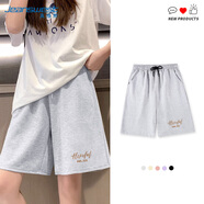 真維斯（Jeanswest）短褲女2025夏季100%純棉透氣高腰五分褲運動(dòng)顯瘦校園風(fēng)時(shí)尚休閑褲