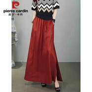 皮爾卡丹橘紅色亞麻半裙女2025夏季新款高腰寬松側開(kāi)叉A字裙時(shí)尚氣質(zhì)長(cháng)裙 橘紅色 L 建議106-115斤