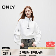 ONLY2024秋冬新款潮流休閑拉鏈立領(lǐng)短款衛(wèi)衣女|12439S019 A43 奶油白色 M (165) 84A