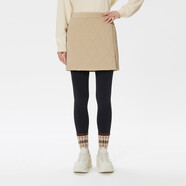 KOLON SPORT冬女士棉短裙戶外露營垂釣防風(fēng)耐磨厚夾棉半身裙 米黃BE XS  155/80A