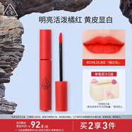 3CE絲絨唇釉溫暖亮紅色CHILDLIKE橘紅色口紅生日禮物送女友
