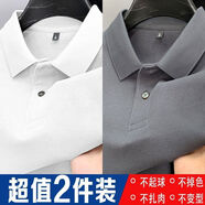 崔萬志翻領(lǐng)短袖保羅衫t恤官方旗艦店同款【兩件裝】男裝Polo 白色+灰色 雙件裝更劃算 2XL 碼【建議150-170斤】