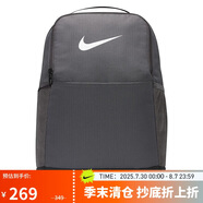 耐克NIKE中性雙肩包旅行包BRASILIA休閑包書(shū)包 DH7709-068鐵灰色中號