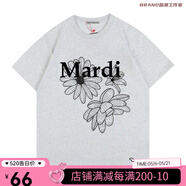 MARDI韓國(guó)潮牌金高銀同款黑粉小雛菊印花短袖t恤 女款 白灰色-黑三花 S