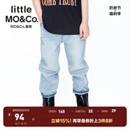 little MO&Co.童裝夏裝兒童褲子男童長褲女童純棉長款牛仔褲 牛仔藍(lán)色 110 110/53
