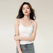 NOME蕾絲吊帶背心女內(nèi)搭疊穿帶胸墊美背內(nèi)衣文胸一體 白色  L 