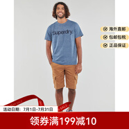 Superdry極度干燥男裝休閑短袖t恤藍色2025夏季新款套頭打底衫內搭上衣 深藍色 S