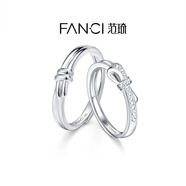 范琦（Fanci） 簡(jiǎn)單愛(ài)情侶對戒戒指蝴蝶結可調節生日情人節禮物送女友送 簡(jiǎn)單愛(ài)對戒