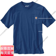 carharttK87卡哈特美式工裝口袋休閑短袖T恤純棉圓領(lǐng)寬松嘻哈潮官方旗艦正 湖濱藍色-合格品 H75-23年新色 S 【75Kg以下】