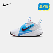 NIKE 耐克童鞋男童籃球鞋 TEAM HUSTLE 易穿脫魔術(shù)貼兒童運(yùn)動鞋小童