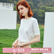 FINITY夏季新款毛針織衫蝙蝠袖時尚氣質(zhì)寬松溫柔上衣女 白色 L