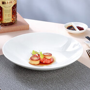 斯凱綈（Sky Top）大盤子陶瓷菜盤餐盤純白骨瓷碟子家用酒店餐具10英寸月光深盤1件