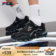FILA 斐樂官方掠奪者跑步鞋春夏撞色男款休閑運動鞋 黑/中灰-BM 40