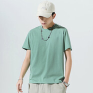 佐丹奴（Giordano）夏季100純?nèi)薅绦銽恤男士寬松高品質(zhì)加大碼12色M 淺綠色 M