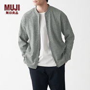 無印良品 MUJI 男式 針織抓絨 拉鏈夾克 ABJ05A1A 柔軟搖粒絨外套 灰色 L