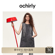 歐時力OCHIRLY 直筒無袖牛仔連衣裙短款寬松復(fù)古顯瘦2025春季新品 黑灰 L