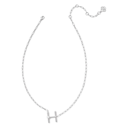 Kendra Scott女式珍珠字母H短項鏈獨(dú)特設(shè)計精致優(yōu)雅奢華感 Silver White Pearl ONE SIZE