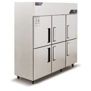 金松（JINSONG）四門(mén)冰箱冷藏冷凍保鮮展示柜立式不銹鋼商用冷柜奶茶設備 六門(mén)直冷雙溫冰箱