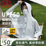 浪莎時(shí)尚防曬衣女夏季新款冰絲防紫外線(xiàn)短款外套女士外搭短款防曬服 藍煙灰【升級款冰感大帽檐】 均碼 【適合80-140斤】