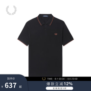 Fred Perry男士POLO衫2025夏季商務(wù)短袖重磅麥穗多彩T恤M3600 W68/黑色 L