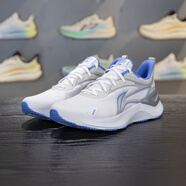 李寧越影Element跑步鞋男子2023秋季新款回彈減震運動(dòng)鞋ARHT047 標準白/虹藍色ARHT047-5 41.5