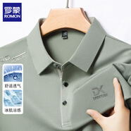 羅蒙（ROMON）無(wú)痕冰絲短袖t恤男2025新款翻領(lǐng)polo衫寬松半袖體恤商務(wù)休閑上衣 蘋(píng)果綠 3XL