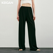 KEIGAN/開(kāi)間鎮店夏季剛需日本進(jìn)口針織三醋酸清涼冰沙空氣褲/半裙 高級黑(冰沙空氣褲) XS 32