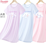 Hello Kitty女童睡裙兒童莫代爾睡衣夏薄女孩裙子寶寶家居服0102紫140cm