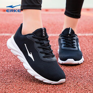 鴻星爾克女鞋運動(dòng)鞋2026年春季紅星網(wǎng)面透氣女士休閑透氣跑步鞋子健步鞋女 正黑/正白4152 38