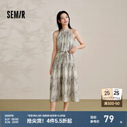 森馬觀(guān)園吉聯(lián)名新中式連衣裙女24夏氣質(zhì)掛脖寬松長(cháng)裙國風(fēng)高級感 綠色調00444 160/84A/M