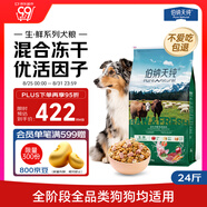 伯納天純生鮮系列全價通用凍干犬糧牧場狂歡(牛肉+羊肉+兔肉)12kg/24斤