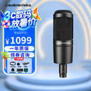 鐵三角（Audio-technica） AT2035電容麥克風(fēng)專業(yè)K歌錄音主播手機電腦直播聲卡套裝 AT2035黑色