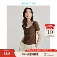 茵曼（INMAN）多色無袖顯瘦吊帶背心T恤女裝2025夏季新款簡約休閑百搭圓領上衣 深咖啡-18424213 M