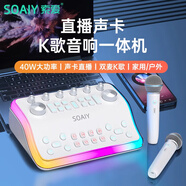 索愛（soaiy）SG60 聲卡音響一體機(jī)家庭ktv話筒全民k歌神器直播設(shè)備全套抖音唱歌手機(jī)電腦通用 雙麥克風(fēng)