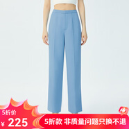 哥弟真的好（GIRDEAR）女裝高腰垂感闊腿休閑巴黎褲8100061 晴藍 M (3碼)
