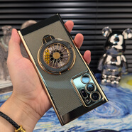 鑒百伊 解壓陀螺支架適用三星Note20 Ultra手機殼電鍍新款網(wǎng)格散熱殼Note20高級感超薄防摔 【香檳金】金陀螺旋轉支架*電鍍網(wǎng)格*自帶鏡頭膜 三星Galaxy S23 Ultra