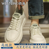 西遇（Westlink）男鞋夏季新款爆款透氣百搭休閑板鞋青少年運動厚底增高潮流小白鞋 白色【高級款】 單層 39 （標(biāo)準(zhǔn)運動鞋尺碼）