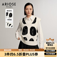 艾諾絲雅詩(shī)【商場(chǎng)同款】冬季新款時(shí)尚趣味繡花針織背心馬甲20938076 黑白色 S