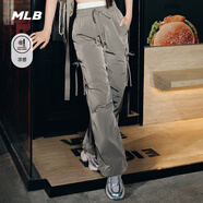 MLB官方女款虞書(shū)欣同款涼感闊腿梭織寬松休閑長(cháng)褲25夏季新款WPB06 紐約洋基隊/麻棕色 （偏大1碼） S